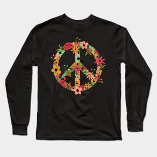 Flower Peace Symbol Long Sleeve T-Shirt